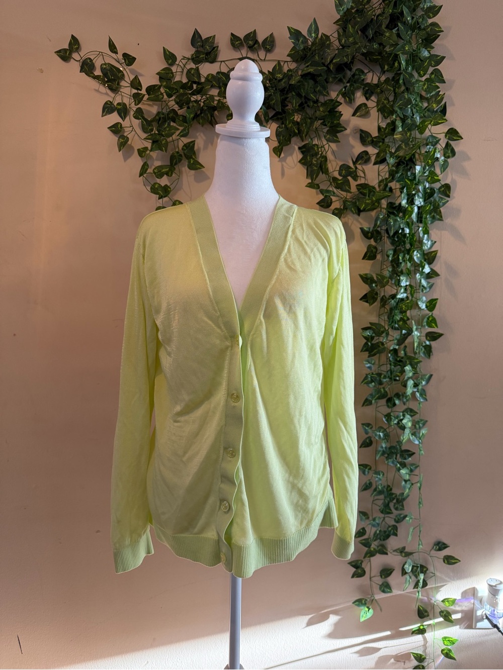 Anthropologie Light Green Button Down Knit Cardigan